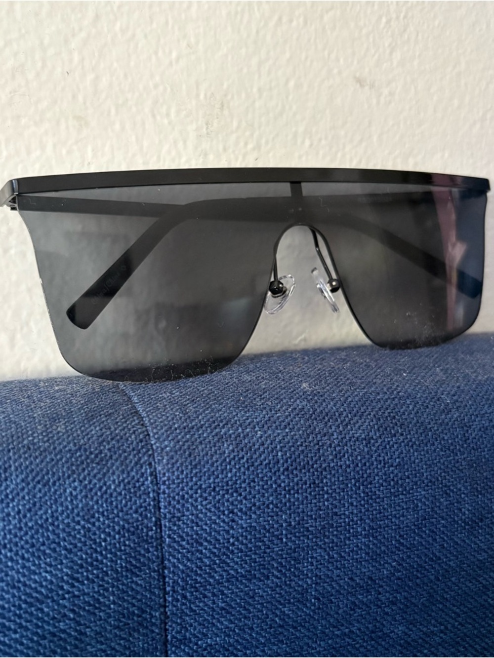 Oversized Shield Sunglasses in Dark Smoke